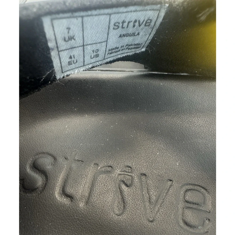 Strive Womens Orthopedic Black Sandals Strappy Leather Arch Support Anguila 10 M